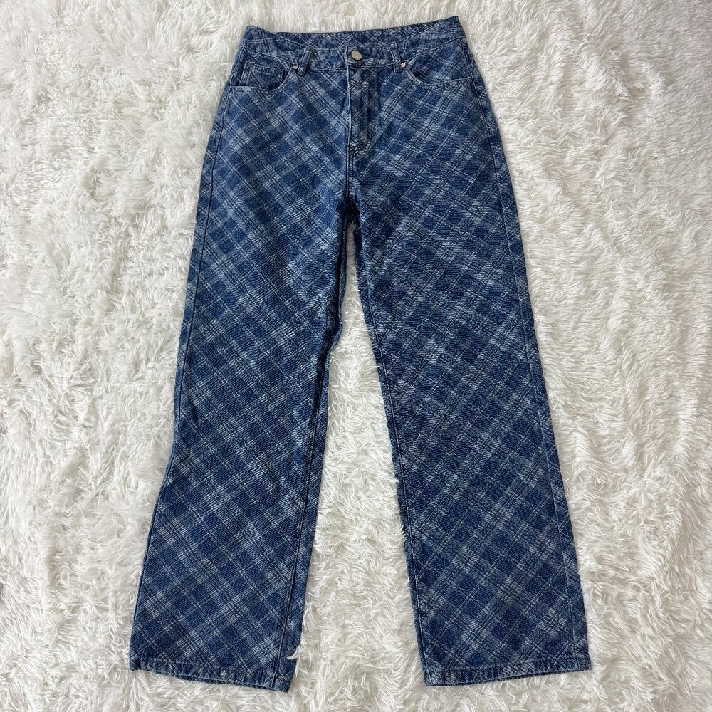 NWOT CIDER 🍎 Plaid Denim Pants Size M